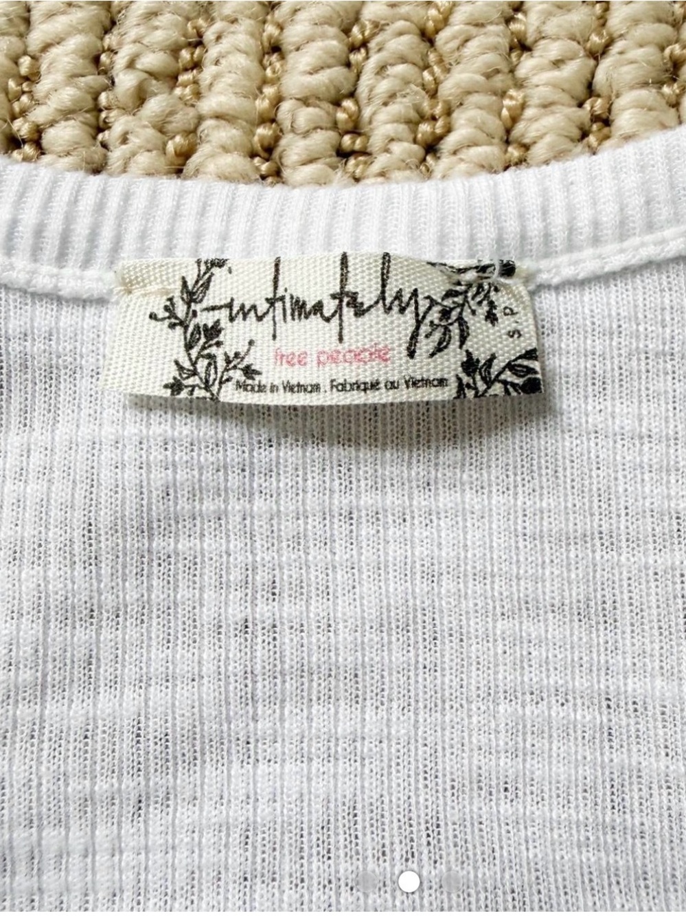 Free People Cream Ribbed A-Line Racerback Tank - Picture 2 of 2